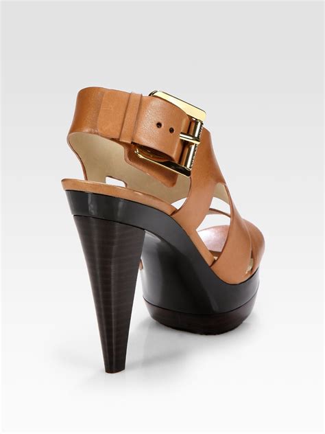 michael kors leather platform sandals